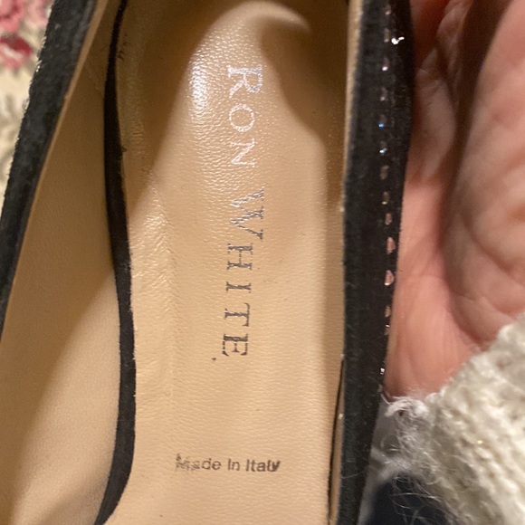 Black suede shoes with Swarovski on top . Size 37,5 Made in Italy - Picture 6 of 9